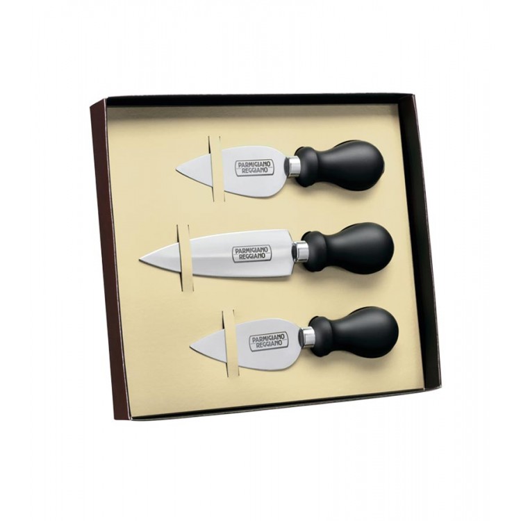 Confezione professionale da 3 coltelli a marchio Parmigiano Reggiano