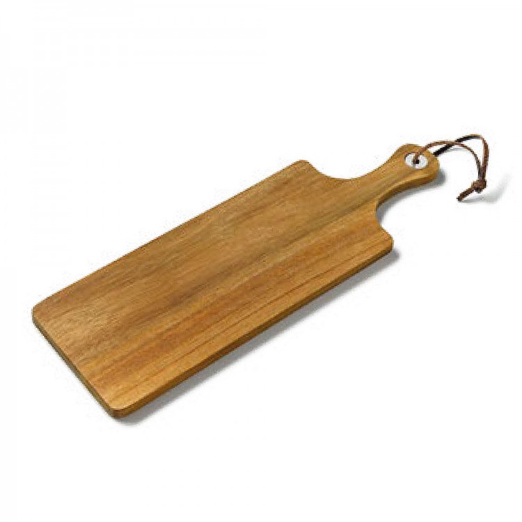 Tagliere in acacia piccolo con laccetto in pelle
