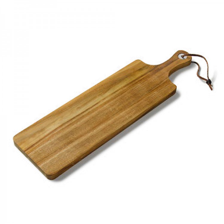 Tagliere in acacia grande con laccetto in pelle